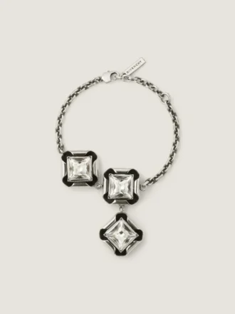 Armbånd med dekonstruerede krystaller i metal og krystaller