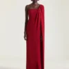 asymmetrisk aftenkjole i crepe cady asymmetrisk aftenkjole i crepe cady