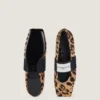 Ballerinasko med skåret firkantet snit i ponylæder med leopardmønster Ballerinasko med skåret firkantet snit i ponylæder med leopardmønster
