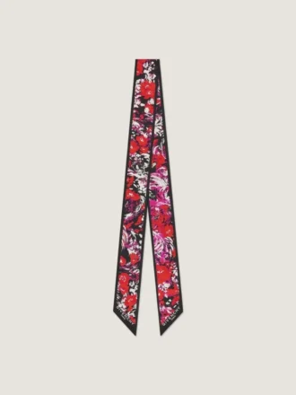 Bandeau i silke med blomsterprint