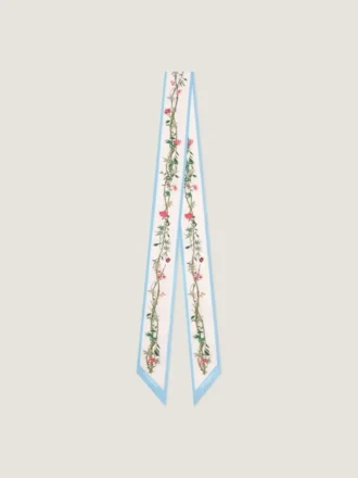 Bandeau i silke med blomsterprint
