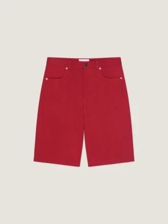 Bermudashorts i overfarvet denim
