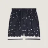 Bermudashorts i silke med blomsterprint Bermudashorts i silke med blomsterprint