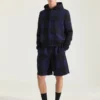 Bermudashorts i uld med ternet mønster