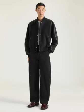 Blouson i blandede materialer med Givenchy Paris-broderi Blouson i blandede materialer med Givenchy Paris-broderi