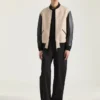 Blouson i blandede materialer med Givenchy Paris-broderi Blouson i blandede materialer med Givenchy Paris-broderi