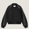 Blouson i blandede materialer med Givenchy Paris-broderi
