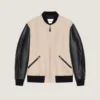 Blouson i blandede materialer med Givenchy Paris-broderi Blouson i blandede materialer med Givenchy Paris-broderi