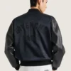 Bomberjakke i læder og satin med Givenchy Paris-broderi
