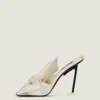 Boudoir-mules med hæl i nappalæder med sløjfe Boudoir-mules med hæl i nappalæder med sløjfe