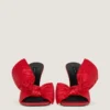 Boudoir-mules med hæl i nappalæder med sløjfe Boudoir-mules med hæl i nappalæder med sløjfe