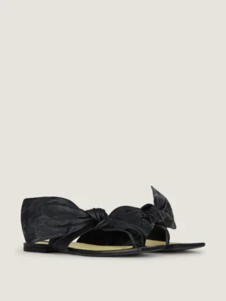 Boudoir-sandaler i nappalæder med sløjfe