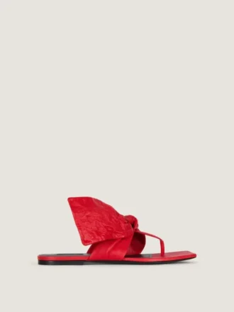 Boudoir-sandaler i nappalæder med sløjfe