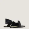 Boudoir-sandaler i nappalæder med sløjfe Boudoir-sandaler i nappalæder med sløjfe