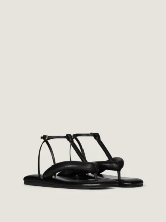 Boudoir-sandaler i to farver i nappalæder