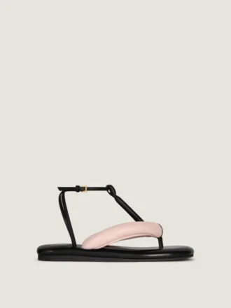 Boudoir-sandaler i to farver i nappalæder