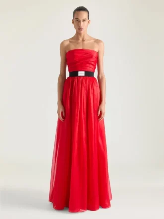 Bustier-aftenkjole i organza Bustier-aftenkjole i organza