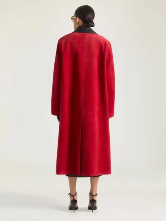 Car Coat i ruskind med læderkrave