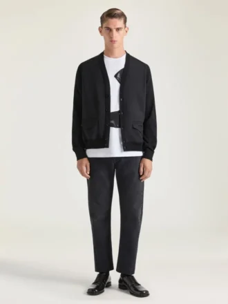 Cardigan i bomuldsstrik med Givenchy Paris-jacquard