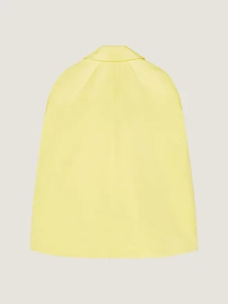 Cocoon-frakke i satin med kappe