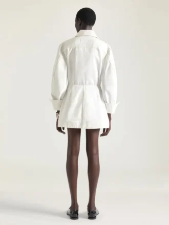 Cocoon-minikjole i hvid denim