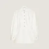 Cocoon-minikjole i hvid denim