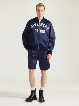 Couture-bomberjakke i satin med broderet Givenchy Paris