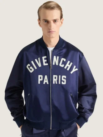 Couture-bomberjakke i satin med broderet Givenchy Paris