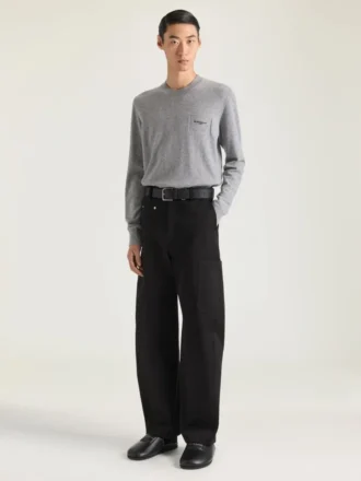 Sweater i uld og kashmir med broderet Givenchy Paris