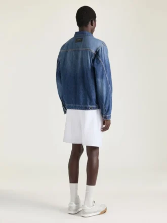 Couture-jakke med søm i mørkeblå denim