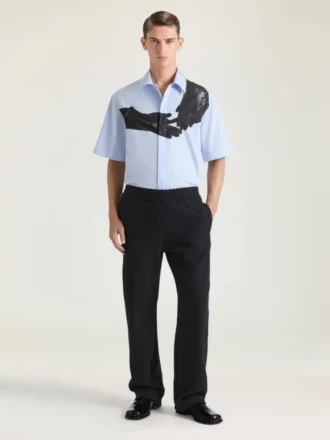 Skjorte i poplin med surrealistisk print