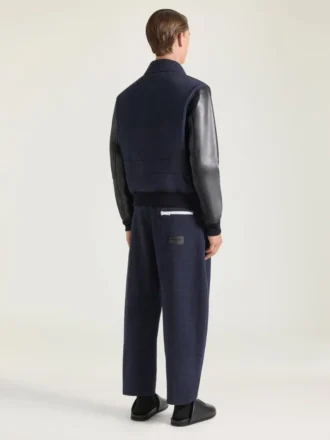 Aviator-blouson i blandede materialer