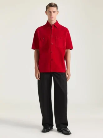 Couture-overskjorte i ruskind