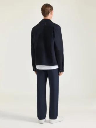 Couture-overskjorte i ruskind