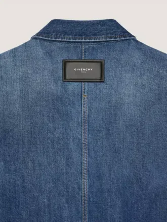 Couture-overskjorte med søm i mørkeblå denim