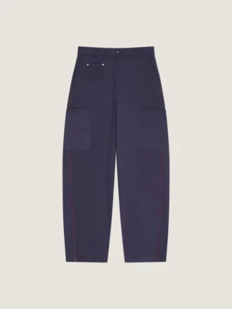 Couture Seam Cargo-bukser i sildebensmønstret denim