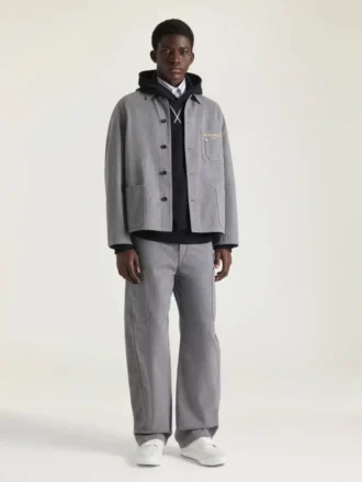 Couture Seam Cargo-bukser i sildebensmønstret denim Couture Seam Cargo-bukser i sildebensmønstret denim