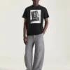Couture Seam Cargo-bukser i sildebensmønstret denim Couture Seam Cargo-bukser i sildebensmønstret denim