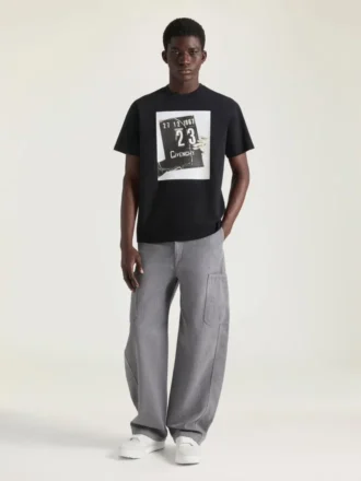 Couture Seam Cargo-bukser i sildebensmønstret denim Couture Seam Cargo-bukser i sildebensmønstret denim