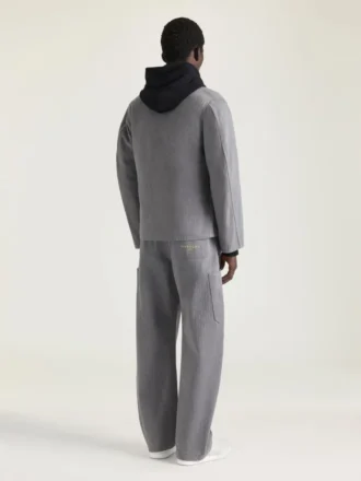 Jakke i sildebensmønstret denim med broderet Givenchy Paris