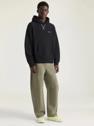 Couture Seam-hoodie i fleece med broderet Givenchy Paris