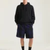 Bermudashorts i uld med ternet mønster
