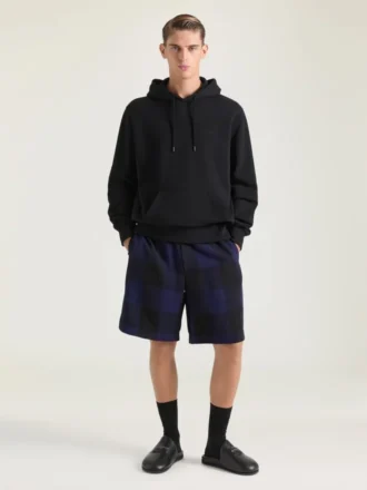 Bermudashorts i uld med ternet mønster