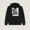 Couture Seam-hoodie i fleece med klapperbræt-print