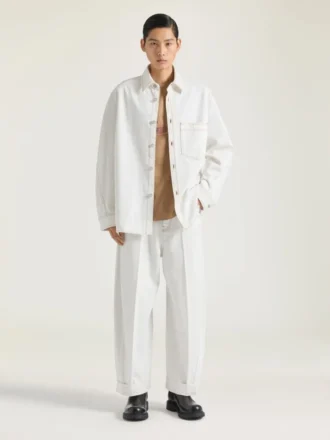 Couture Seam Overshirt i hvid denim
