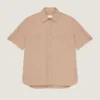 Couture Seam-skjorte i bomuld med Givenchy Paris-patch Couture Seam-skjorte i bomuld med Givenchy Paris-patch