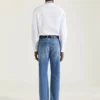 Couture Seam Straight Fit Shadow Washed Jeans Couture Seam Straight Fit Shadow Washed Jeans