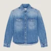 Couture-skjorte med søm i skyggevasket denim