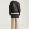 Couture-søm Aviator-blouson i læder og lammeskind