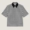 Couture-sømmet gingham-skjorte i bomuld Couture-sømmet gingham-skjorte i bomuld